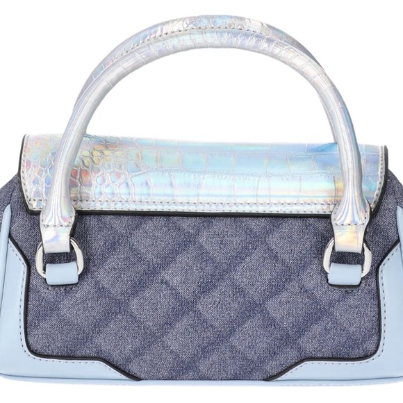 Paris Hilton Women's Mason Mini Tote with Crossbody Strap, Denim - Picture 3 of 5